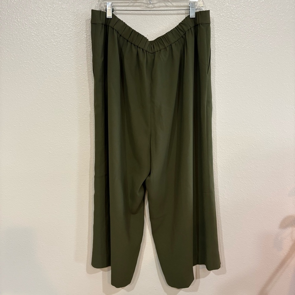 J.Crew Wide-leg Crop Pant in 365 Crepe in Olive Green size 18 NWT - Picture 7 of 10